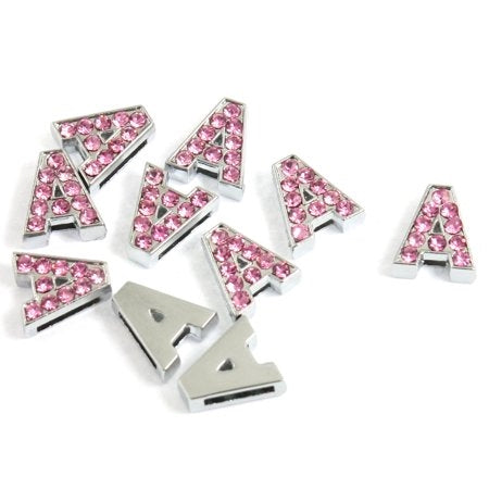 Parisian Pet '10 mm Slide Letters A-Z (10 pk)' for Dogs & Cats – Customizable & Fun Pet Accessory, Pink