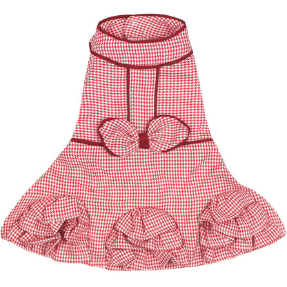 Parisian Pet ‘Houndstooth Dog Dress’ for Dogs & Cats Red & White